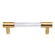 Clear Golden Small Cylinder Glass Door Handles